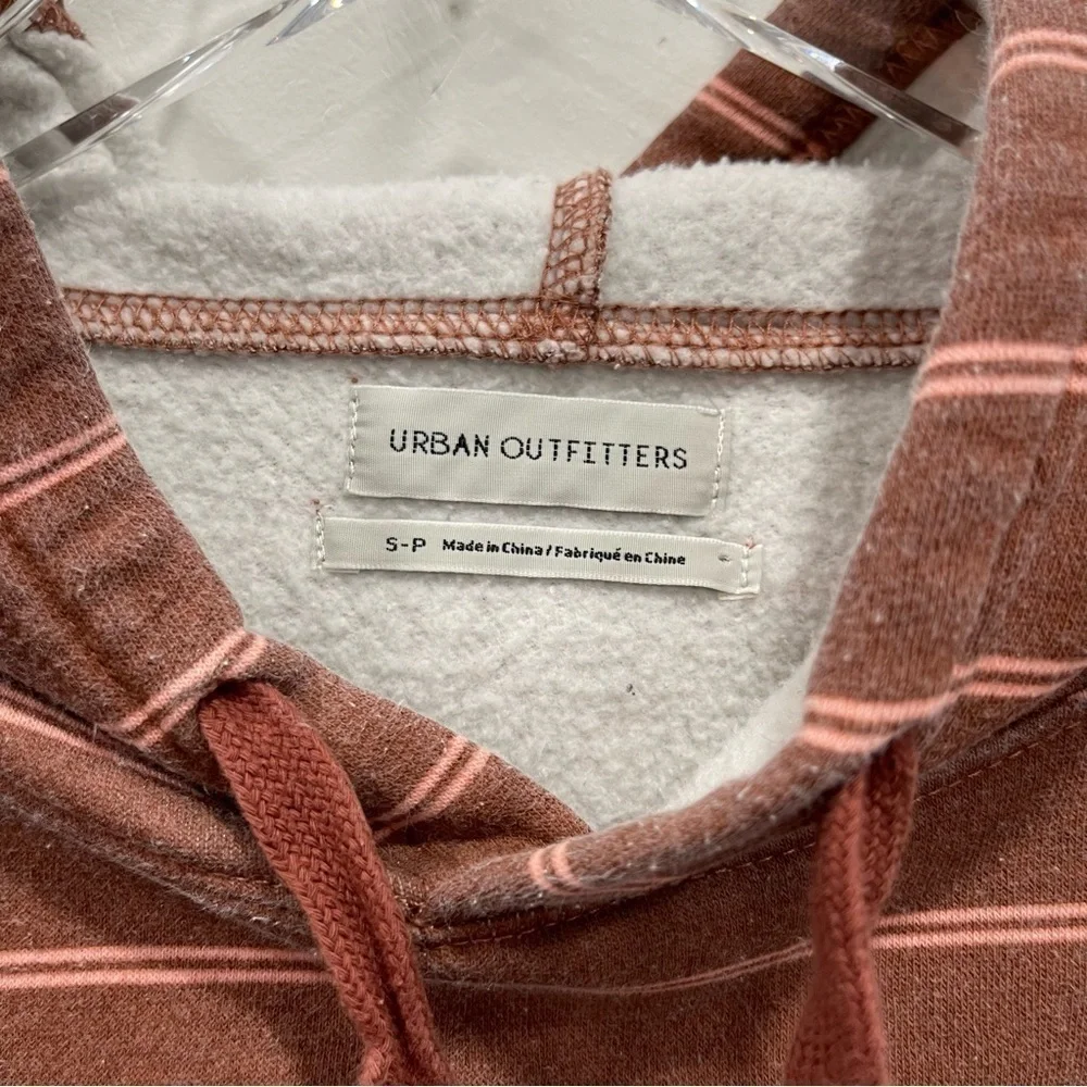 Urban Outfitters Dropped Shoulder Stripe Hoodie Sweatshirt Puff Sleeve Small